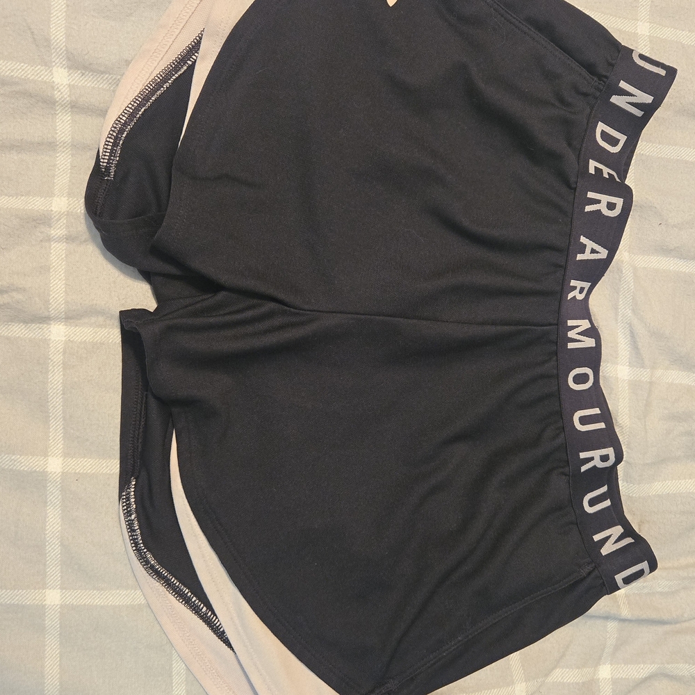 Under Armour Women's Black and Gray Athletic Shorts